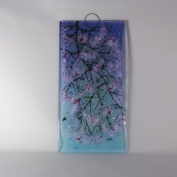 Blue Cherry Blossom Wall Hanging