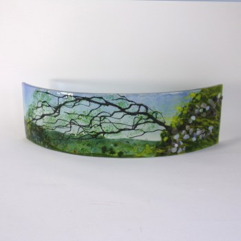 Curved glass sculpture -Tree-Rock Crag